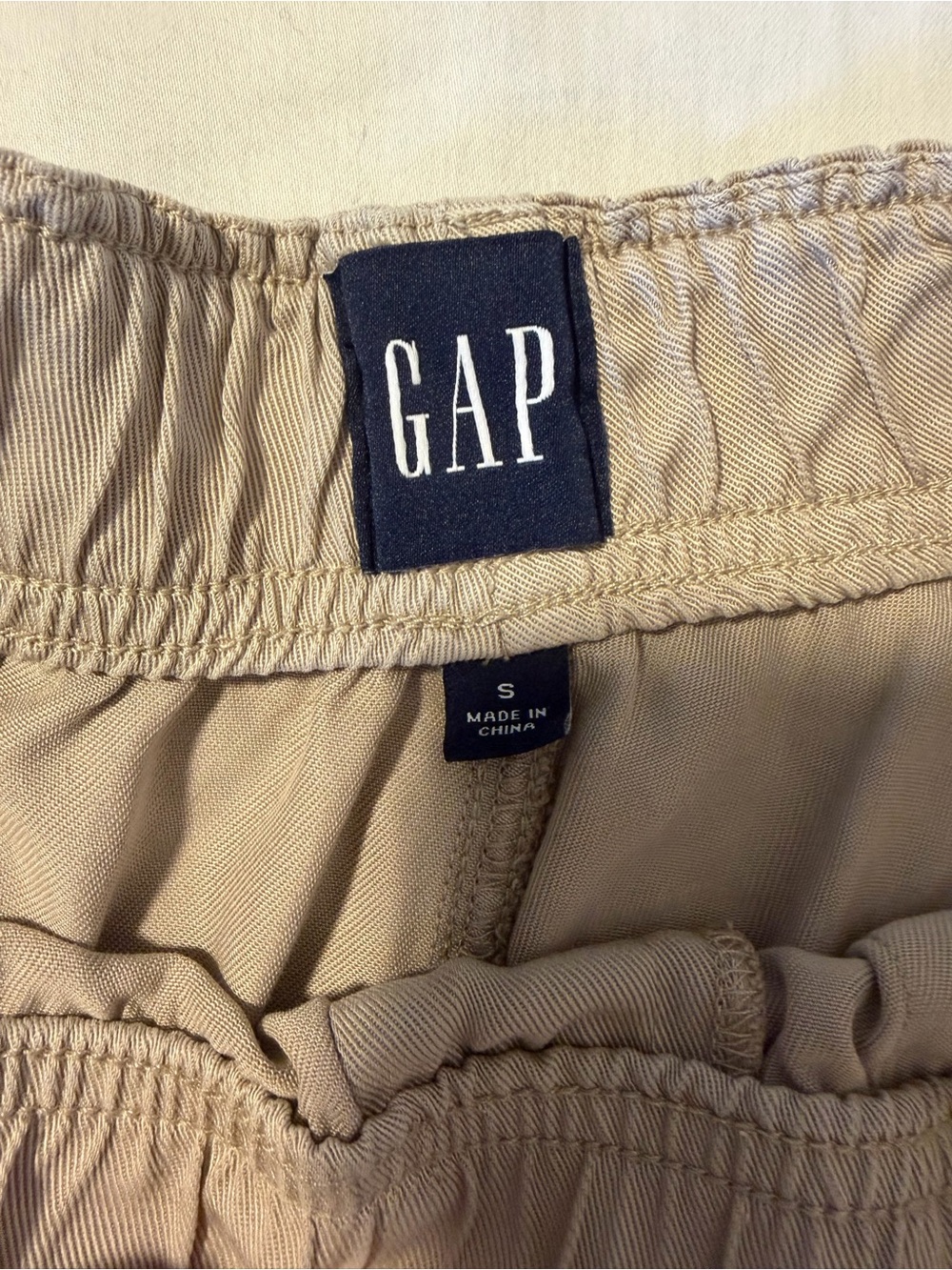 Women’s Elastic Waist Casual Pants in Beige - Picture 2 of 2